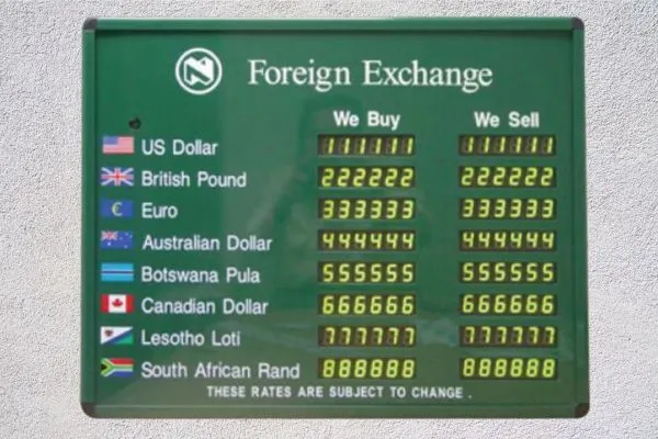 digital exchange rate board