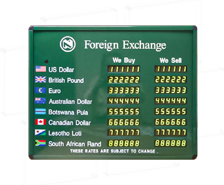 Exchange Rate LED Displays